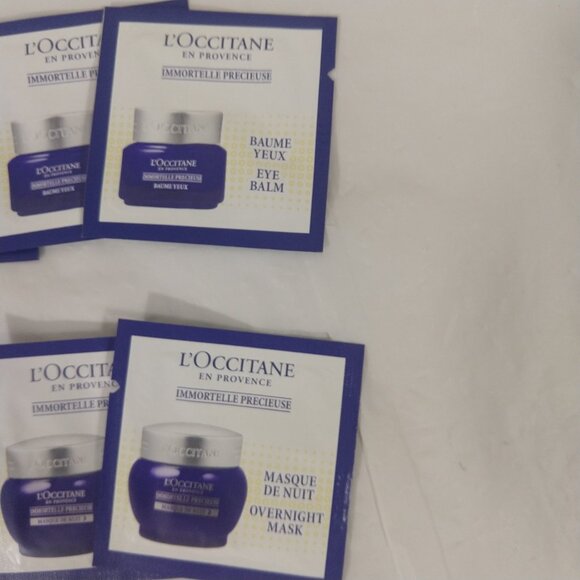 L'OCCITANE Immortelle Precieuse Overnight Mask & Eye Balm X 10 Samples NEW - Picture 3 of 5